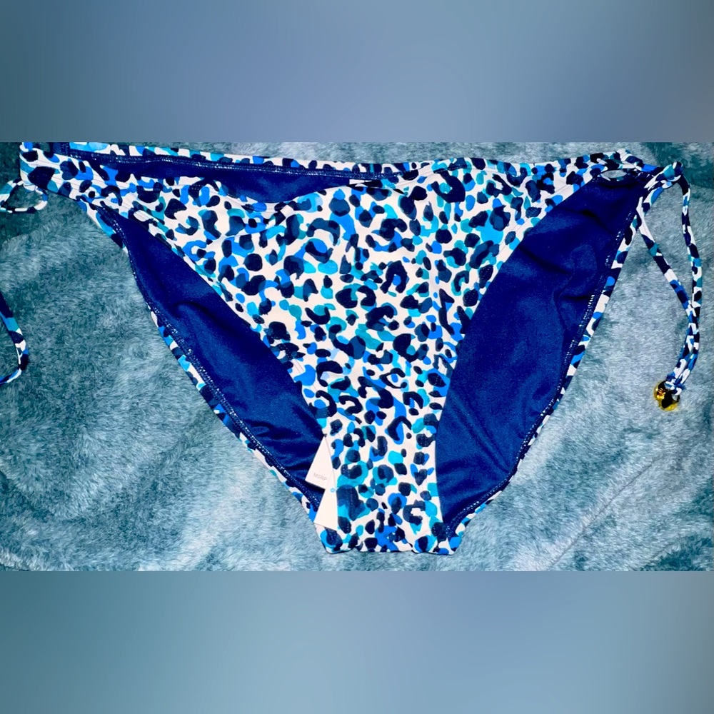 NWT Woman’s Blue, White & Black Animal Print Bathing Suit Bottoms